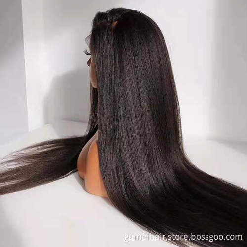 wholesale natural brazilian black 100% virgin hd transparent closure 360 lace front real bone straight human hair wigs